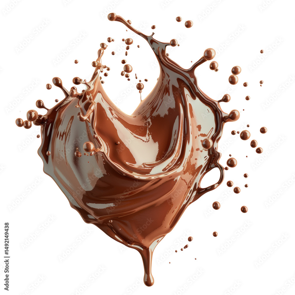 Poster dynamic chocolate splash, creating a captivating visual treat for the senses