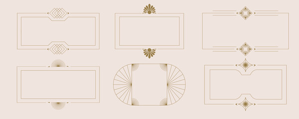 Vintage deco frame and border. Abstract decoration element object