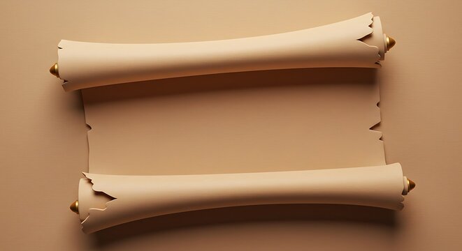 Old Paper Scroll with Torn Edges for Message Display