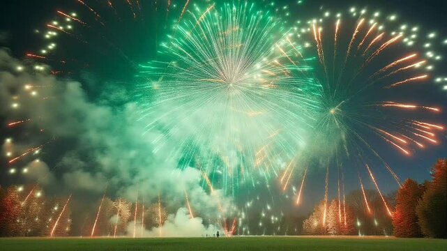 New Year Promotion with Fireworks Animation for Christmas and happy new year concept. Suitable for marketing or business purposes
