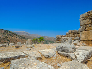 Public space remains of the ancient city site (Ancient City of Lato, Kritsa, Crete, Greece)