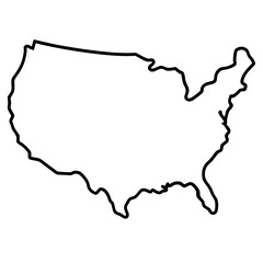 Simple outline map of the united states