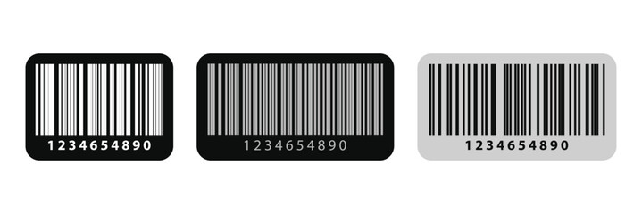 Barcode icon. Vector long barcode with numbers.