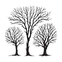 Obraz premium Silhouette of Trees without Leaves Graphic Design Element