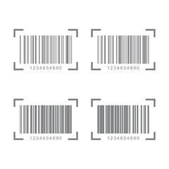 Barcode icon illustration isolated on transparent background.