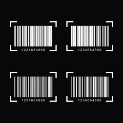 Barcode vector icon or bar code scan label for product price tag. trendy bar code for web icon.