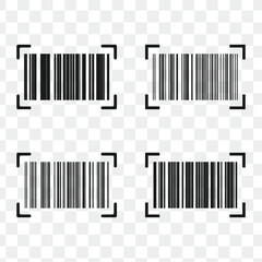 Barcode icon illustration isolated on transparent background.