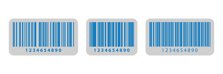 Barcode icon. Vector long barcode with numbers.