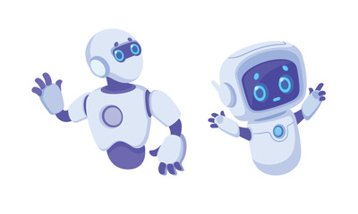 Charming Friendly Robots Illustrating the Exciting Future of Technology and Innovation