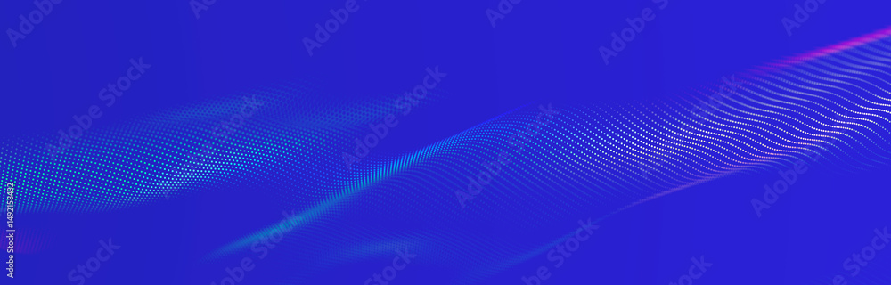 Poster musical wave. beautiful illustration with connected dots and lines. digital network background. 3d