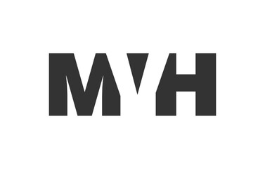 MVH logo design. Initial letter M V H bold font style for tech startups, consulting, corporate branding. Creative company name, headlines typography identity, trendy logotype.