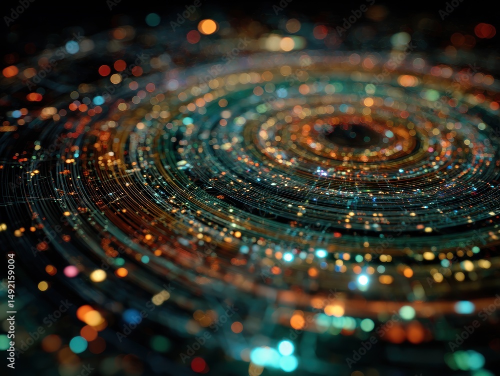 Aufkleber abstract circular pattern of swirling colors and lights