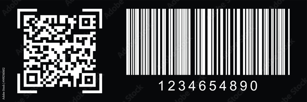 Poster qr code icon vector
