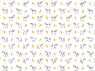 seamless pattern with rabbits and carrot