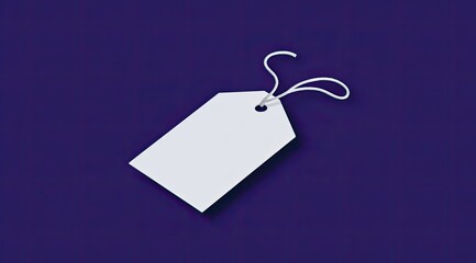 Blank price tag on dark purple background