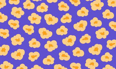Popcorn vector seamless pattern. Popcorn seamless pattern vector illustration. Fried Sweet Corn background.