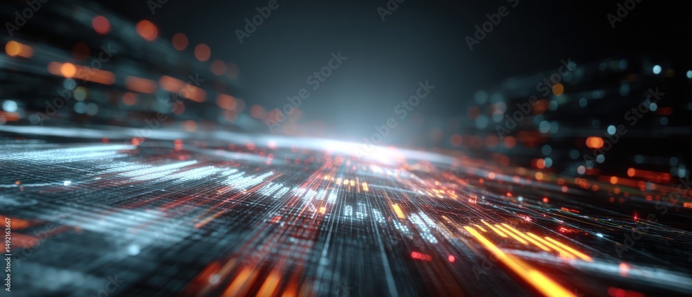 Aufkleber abstract data stream on circuit board