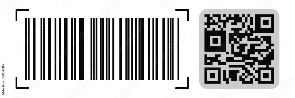 Poster qr code icon vector