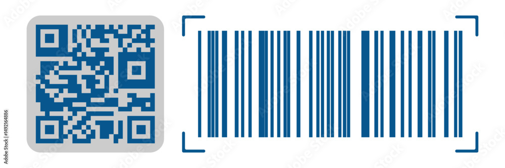 Poster qr code icon simple thin outline
