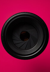 Vivid camera lens close up vibrant colors captivating details professional photography equipment