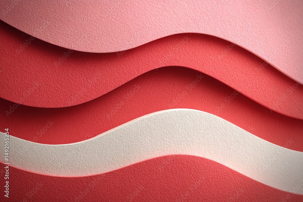 Poster abstract minimalist background with soft waves in red and pink tones for creative use