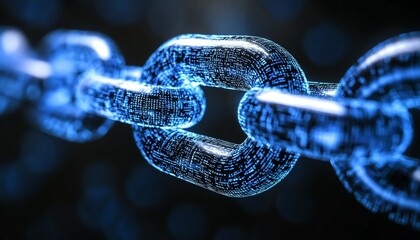 Futuristic digital chain link concept.
