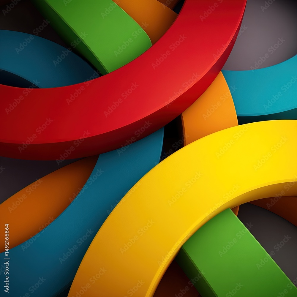 Poster colorful shapes symbolize unity
