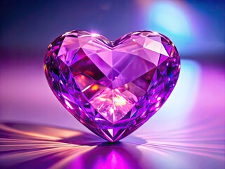 Fototapeta premium Purple Heart Shaped Gemstone Diamond