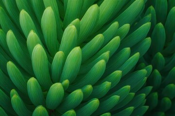 Vibrant green plant with unique leaf structure showcasing nature's design