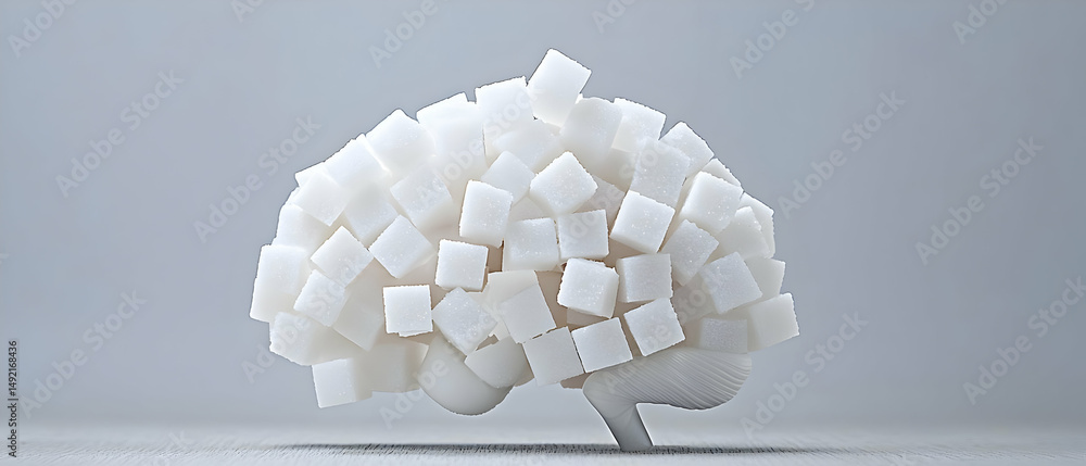 Aufkleber abstract sugar cubes representing brain overload