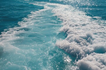 Ocean's Wake Foamy Trails Across the Azure