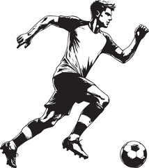 Naklejka premium Dynamic Football Player Illustrations in Bold Graphic Style