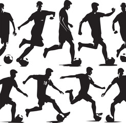 Dynamic Football Player Illustrations in Bold Graphic Style