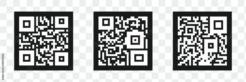 Poster qr code isolated on transparent background