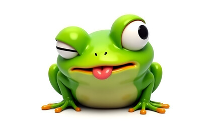 funny frog emoji white background 