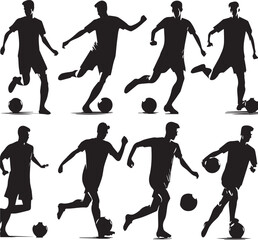 Dynamic Football Player Illustrations in Bold Graphic Style