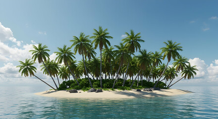 tropical island,  paradise island,  palm trees, Tropical Paradise Island Escape