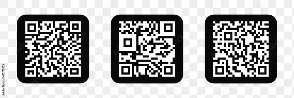 Poster qr code isolated on transparent background