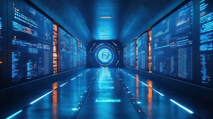 Futuristic data tunnel