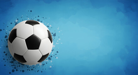 Naklejka premium soccer, football, ball, Soccer Ball on Blue Grunge Background
