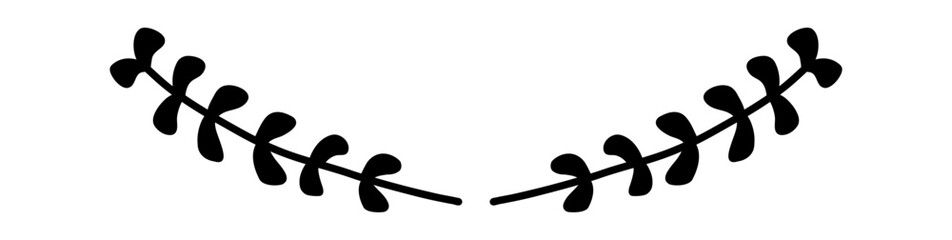 Decorative text dividers floral doodle. Wedding decorative element. Divider ornament, borders, lines. Hand drawn vector illustration isolated on white background