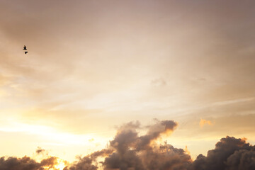sky and clouds during sunset time background.