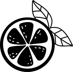 Orange Fruit and Juice Clipart Set in Cute Style