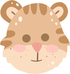 Cute Animal Face Clipart Set for Kids in Pastel Style
