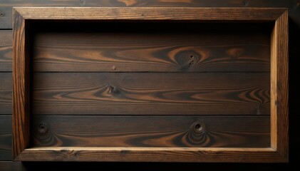 Rustic brown hardwood frame, weathered texture , square, interior design, wall decor