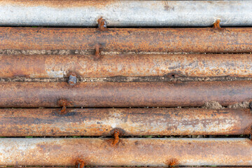 Rusty metal pipes welding