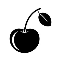 cherry fruit icon cherry silhouette vector
