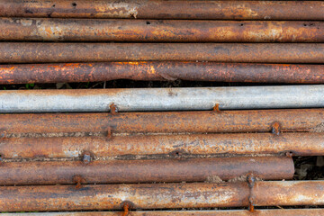Rusty metal pipes welding