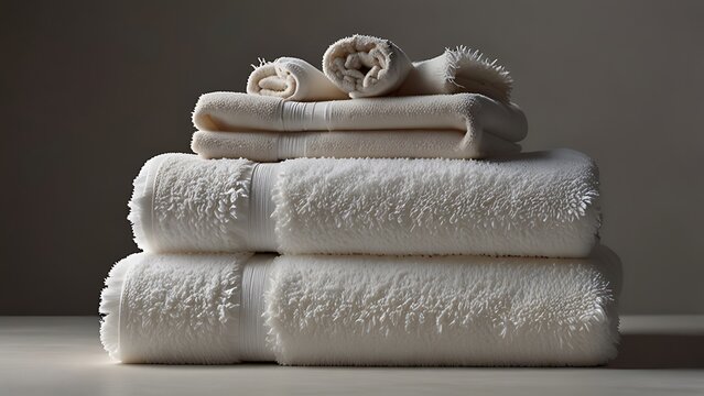 white towels on a wooden table
