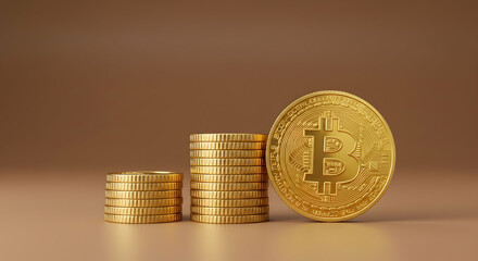 bitcoin,  cryptocurrency,  blockchain, Golden Bitcoin Stacks and Coin